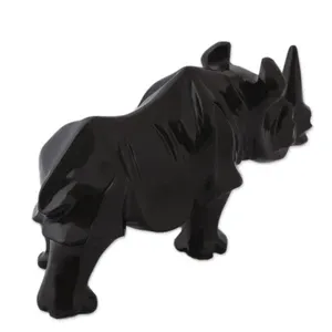 Sculpture de rhinocéros, mini sculpture de rhinocéros, figurine de rhinocéros - Product Image 1