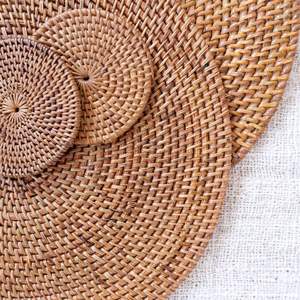 Stylish Jute Rattan Tea and <b>Coffee</b> Mug Coasters Admirable Designing Table Classic Mats and <b>Pads</b> Standard Kitchen Ware Coasters - Product Image 6
