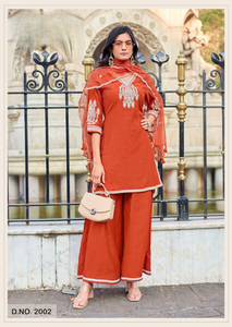 Ensemble Salwar Kameez traditionnel pour femmes en viscose crêpe, haut et bas avec broderie à la main, séchage rapide pour mariage/fête/Diwali - Product Image 5