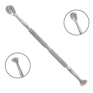 ที่ดันหนังกำพร้าเล็บสแตนเลสแบบใช้ซ้ำได้ ปลายโค้งสองด้าน สำหรับทำเล็บ - Product Image 6