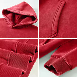 Sudaderas transpirables teñidas lisas de alta calidad para hombre, ropa de calle personalizada, Sudadera con capucha, patrón sólido, sudaderas con capucha al por mayor de invierno - Product Image 2