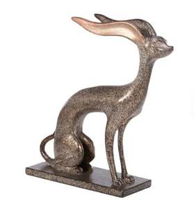 Escultura de latón hecha a mano de diseño moderno Unicornio artesanal de metal ecológico y bailarina - Product Image 2