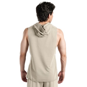 Haut de sport sans manches à fermeture éclair pour homme, 100 % coton, léger, écologique, séchage rapide, pour la gym et l'entraînement - Product Image 4