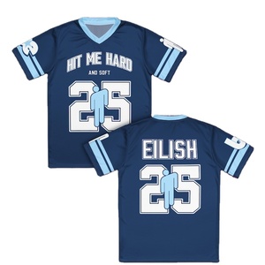 Vente en gros Maillot de football surdimensionné col en V unisexe Maillot imprimé respirant Maillot streetwear confortable Y2k - Product Image 4