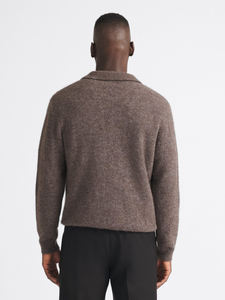 Knitwear Manufacturer Custom Wholesale 100% High Quality Cashmere <b>Wool</b> Ribbed Jumper <b>Sweater</b> Long Sleeve Knit Polo <b>Men</b> - Product Image 3