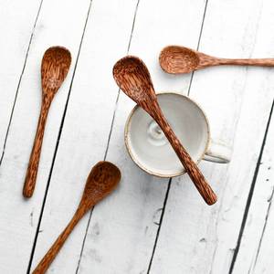 Cuillères à thé vintage artisanales en bois de noix de coco cuillère à café ensemble avec différentes tailles du Vietnam - Product Image 4