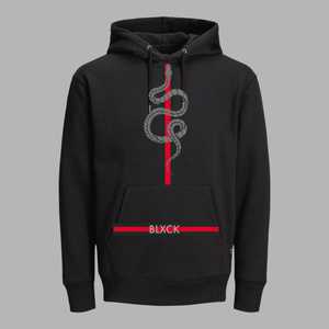 Sudadera con capucha negra Unisex de alta calidad, Mangas de Panel rojo, 100% de algodón, bordado de otoño, antibolitas para ropa informal, marca deportiva - Product Image 4