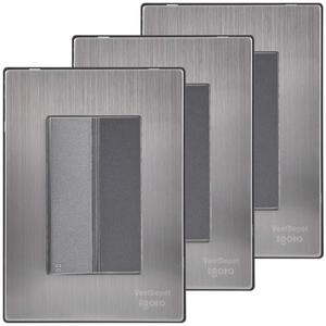 Interruttore a Muro Moderno, MXIXX-003, 3 Pezzi, Interruttore per Scale, 125-250VAC, 10A, 50/60Hz, Argento/Oxford, Acciaio Inossidabile/P - Product Image 1