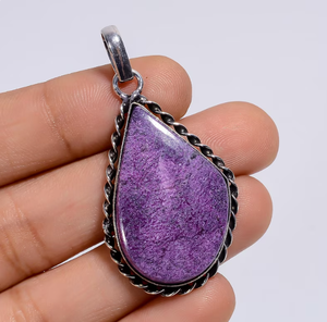 จี้อัญมณีสีม่วงม่วงทำมือที่สวยงามเครื่องประดับที่เป็นเอกลักษณ์และมีสีสันสำหรับทุกโอกาส - Product Image 4