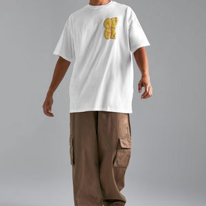 2024 personnalisé 3D pour bouffée impression Logo unisexe hommes T-Shirts 100% coton 220 Gsm poids lourd sérigraphie concepteur tailles surdimensionnées - Product Image 6