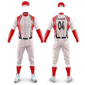 Vente en gros 100% polyester ensemble de vêtements de sport de baseball et softball pour hommes t-shirt à séchage rapide pantalons souples respirants à boutons complets logo personnalisé - Product Image 2