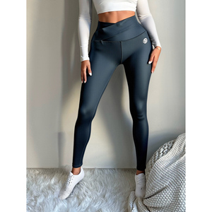 Leggings Yoga a vita alta da donna 4 vie elasticizzati Spandex/Nylon controllo della pancia e tessuto elasticizzato di dimensioni XL per palestra e Fitness - Product Image 1