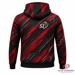 Vente en gros de sweats à capuche graphiques personnalisés Crimson Carbon avec fermeture éclair intégrale, streetwear, sweat-shirt, veste de mode OEM ODM, fabricant de logos - Product Image 2
