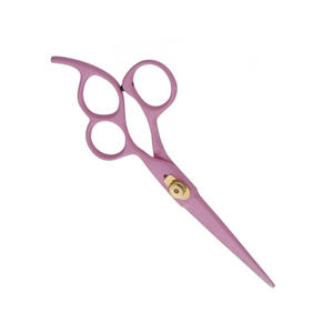 กรรไกรช่างตัดผมพร้อมสกรูสีทองและแหวนสามวงเคลือบสีชมพูกรรไกรตัดผมแบบพรีเมียมมีดโกนใบมีดคม - Product Image 3