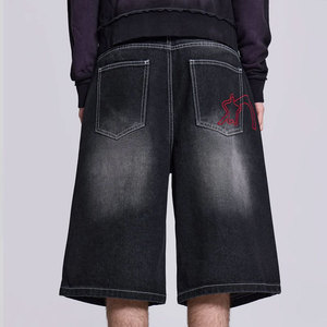 2024 alta calidad nuevos hombres moda estiramiento casual pantalones vaqueros cortos pantalones cortos de mezclilla azul Denim Swear pantalones cortos para hombre - Product Image 4