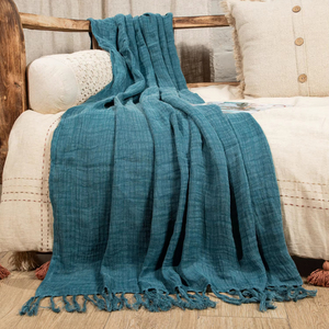 ผ้าโปร่งลาย100% ที่เป็นมิตรกับสิ่งแวดล้อมผ้างีบนุ่มพิเศษ & ผ้าคลุมโซฟาสำหรับการเดินทางสถานรับเลี้ยงเด็กของตกแต่งบ้าน2ชั้น - Product Image 1