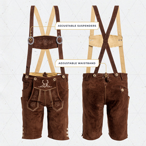 Nouveau 2025 personnalisé hommes véritable peau de vache daim cuir Lederhosen court allemand bavarois Oktoberfest Lederhosen court - Product Image 3