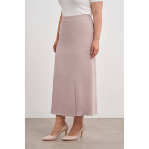 Jupe crayon camel pour femme avec fente - Satin de soie respirant - Grande taille - Taille normale - Product Image 3