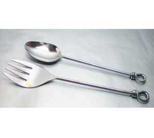 Ensemble de couverts en acier inoxydable SCI avec poignées en forme de courbe couverts de cuisine y compris couteau fourchette à poisson cuillère à salade outils à salade - Product Image 4