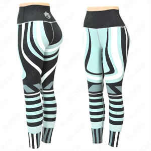 Vente en gros de leggings capri imprimés par sublimation de taille haute en polyester spandex pour femmes leggings de yoga à taille élastique - Product Image 1