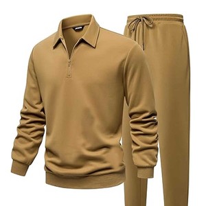 Trajes de chándal para hombre, conjunto de 2 piezas, Sudadera con capucha y cremallera de un cuarto, pantalones de chándal, trajes de chándal informales atléticos para hombre - Product Image 3