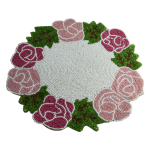 Handicraft Santa Designer Beaded Placement <b>Christmas</b> Festive Decor Beads Home Decor Design <b>Coaster</b> Mat <b>and</b> Pads - Product Image 4