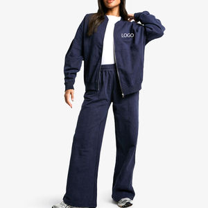 Chándal de tela suave a precio económico para compradores al por mayor con cierre de cremallera y diseño elegante de alta calidad / Puños y dobladillo acanalados con diseño elegante - Product Image 1