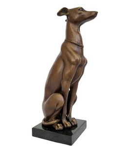 ขายส่งสวนตกแต่งทองเหลืองประติมากรรมสัตว์รูปปั้นเกรย์ฮาวด์สีบรอนซ์ - Product Image 6