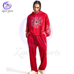 Respirant doux au toucher matériau conception Unique entièrement personnalisé hommes lâche tricot à manches longues sweat ensembles pour la vente en gros - Product Image 5