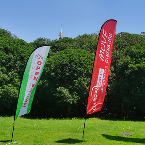 Standing Marketing Business Outdoor Custom Event Beach Rectangle Teardrop Swooper Feather Flag with Pole Banner Sign Signage