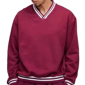 Sweat-shirt d'hiver en molleton à col en V surdimensionné de base pour femmes, respirant, de haute qualité, personnalisé, en coton mélangé, prix d'usine - Product Image 6