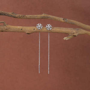 NOVAMART Fine Floral <b>Threader</b> Drop <b>Earrings</b>-925 Sterling Silver Wholesale Export - Product Image 2