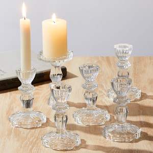 Classic <b>glass</b> <b>candle</b> <b>holder</b> centerpiece for church altar decoration during wedding ceremonies with sacred lighting - Product Image 2