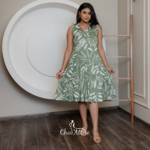 Robe midi polyvalente à imprimé camouflage pour femmes avec décolleté en V et décoration en dentelle à la taille avec manches nouées pour toutes les occasions - Product Image 6