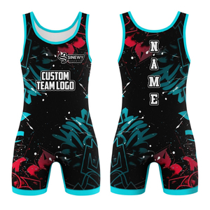 Combinaison de lutte pour enfants et adultes, haute élasticité, impression par sublimation, combinaison de musculation personnalisée, maillots de lutte - Product Image 1