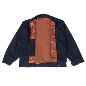 Veste de travail pour homme de haute qualité avec logo personnalisé, doublure en satin, style vintage streetwear, toile, fermeture éclair, col rabattu - Product Image 3