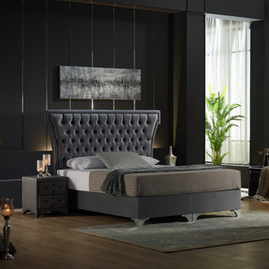 Marco de cama para dormitorio, conjunto de cama cómoda de tamaño King, último mueble de dormitorio de estilo europeo, suministro directo de fábrica - Product Image 3