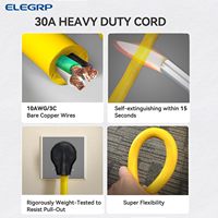 Cordon adaptateur pour sèche-linge ELEGRP conforme à la norme UL, 1,5 pied, 4 broches pour maison neuve vers 3 broches pour sèche-linge ancien, 30 ampères 250V 180 °   Prise rotative