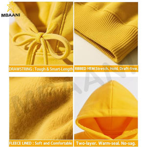 Sweat-shirt à capuche pour hommes et femmes, sweat-shirt de sport à capuche, couleur jaune - Product Image 6