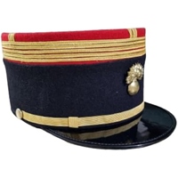 Gorra Militar Francesa Tradicional a Rayas, Estilo Kepi, para Uniformes, Desfiles y Fiestas, con Bordado y Trenzado Dorado
