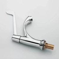 Robinet d'évier monotrou contemporain à long manche avec noyau de valve en céramique Conception de robinet à compteur moderne