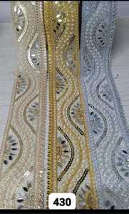 Designs élégants en dentelle brodée pour vêtements et robes Beaux lacets brodés pour vêtements Sarees et textiles de maison - Product Image 5