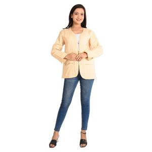 Veste en coton matelassée réversible faite à la main pour femmes manteau d'hiver court imprimé à motif solide tissé tenue de fête pour la saison d'automne - Product Image 1