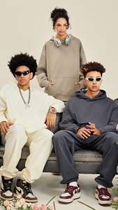 Fabricant de sweats à capuche H5414 personnalisé de haute qualité doublure en éponge française sweats à capuche sans ficelle sweats à capuche unisexes surdimensionnés - Product Image 5