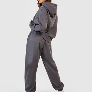 Survêtement décontracté de haute qualité pour femmes vente en gros de matériel polaire confortable manches longues couleur unie ensemble d'hiver - Product Image 3
