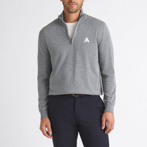 Pull-over pour homme en coton 100% doux, respirant, coupe ajustée, manches longues, avec logo sur le devant, vente en gros personnalisée - Product Image 1