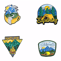 Pin Emaille untuk Camping Outdoor, Souvenir Reis, Reversbadge, Bros Petualangan Bergaya Lukisan, Bros Kustom untuk Pakaian, Tas, dll.