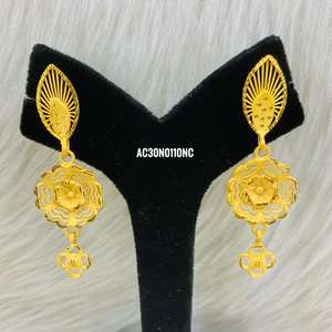 Collar con patrón de flores de Latón chapado en oro, joyería de moda para fiesta o boda, estilo de cadena de caja - Product Image 2