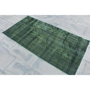 Tapis turc 2,8 x 5,6 pieds, tapis d'appoint vintage, tapis en laine à motifs de plantes et d'arbres verts - Product Image 2