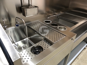 Estación de té comercial tipo mesa de cócteles, estación de bar móvil impermeable para cócteles comerciales con encimera - Product Image 2